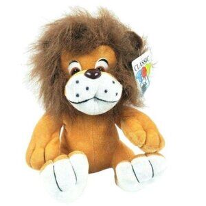 Classic Toy Company Lion Plush Big Cat Tan Brown Mane Jungle Stuffed Animal